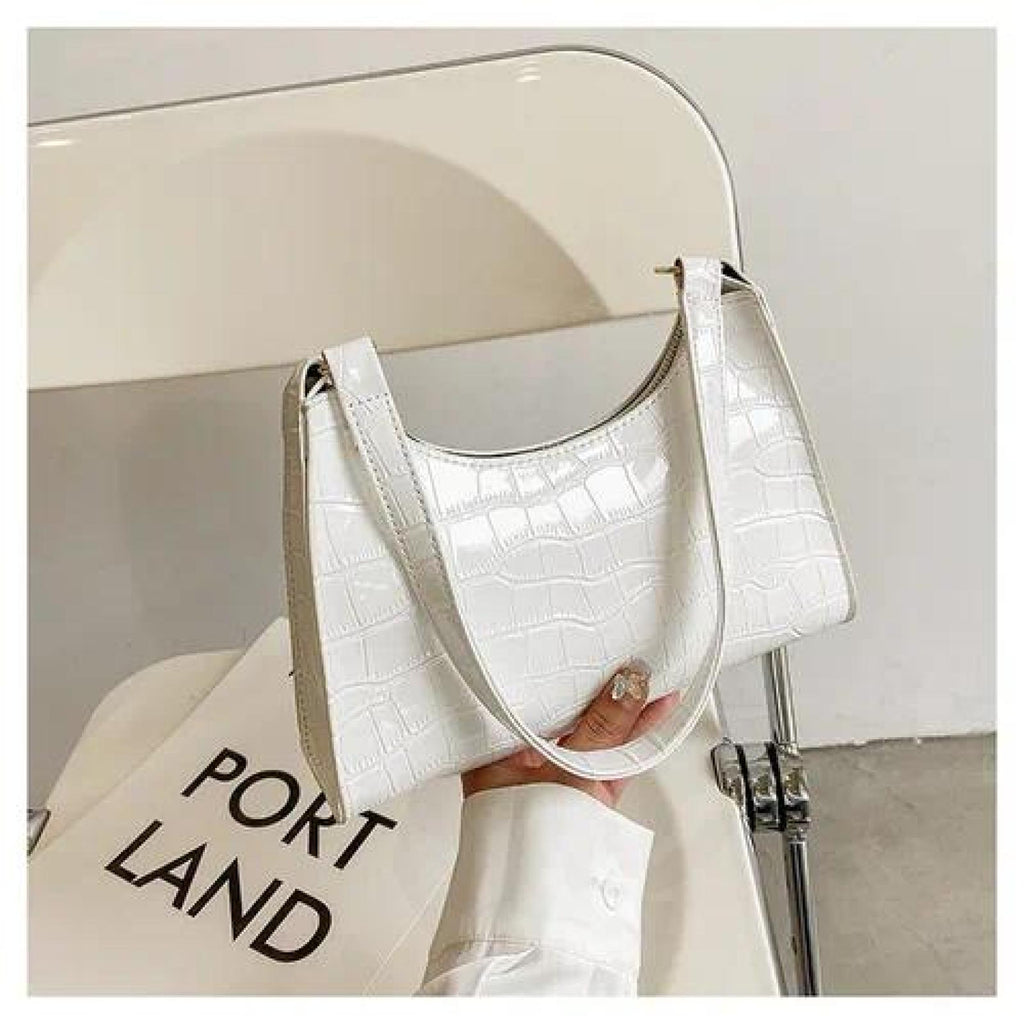 Sac effet croco blanc