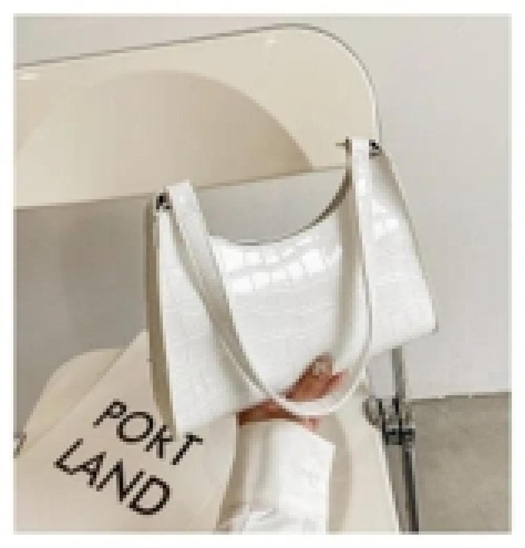 Sac effet croco blanc - vue 2