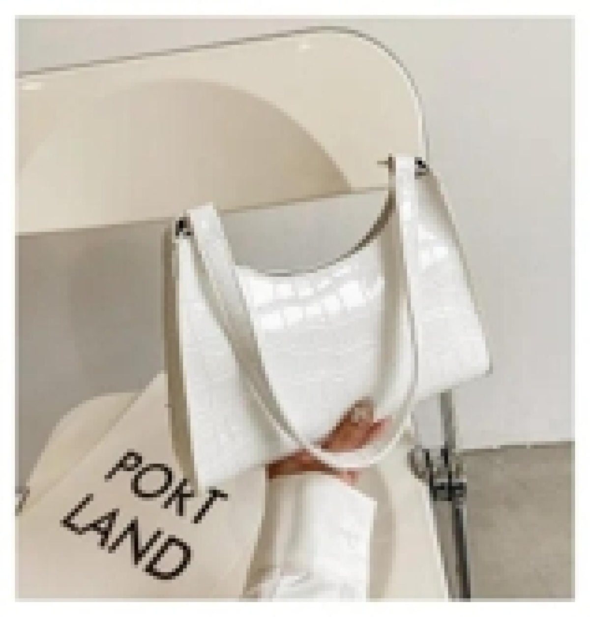 Sac effet croco blanc - vue 2