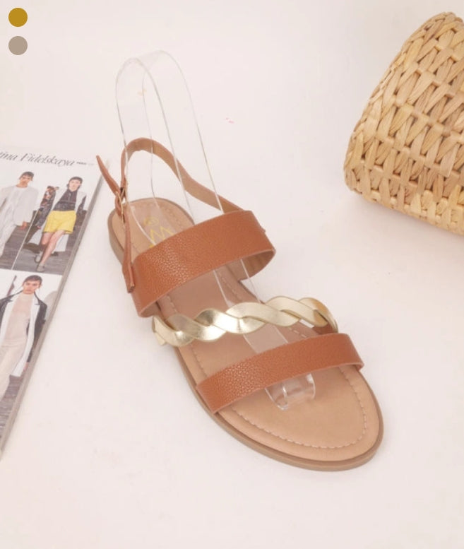 Sandales femme grandes pointures brides dorées Modèle Mérida