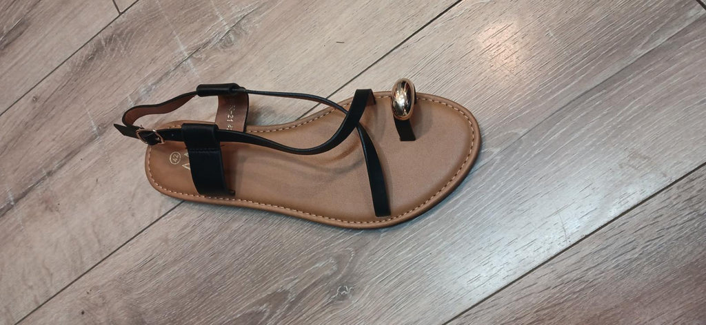 Sandales femme grandes pointures détail doré Modèle Barcelone