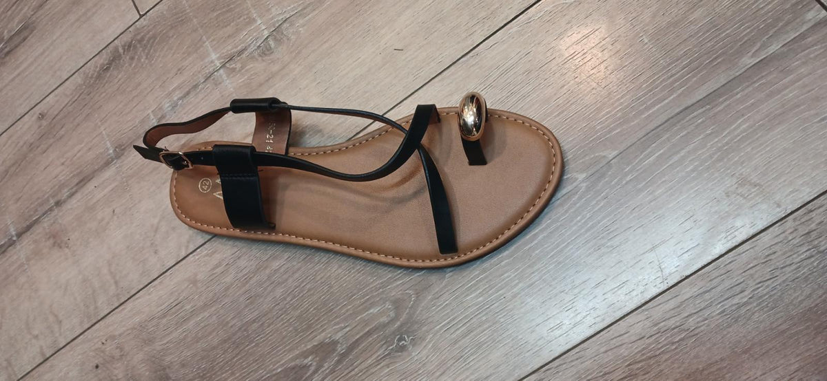 Sandales femme grandes pointures détail doré Modèle Barcelone
