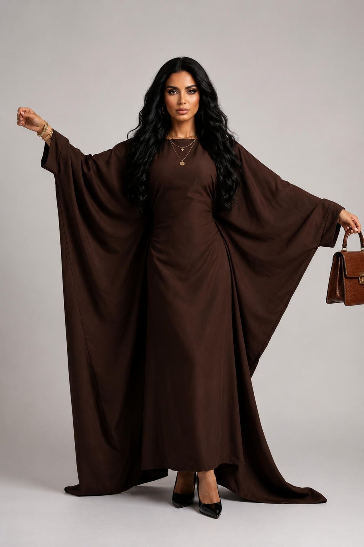 Abaya Fara TU du 36 au 52 marron Image