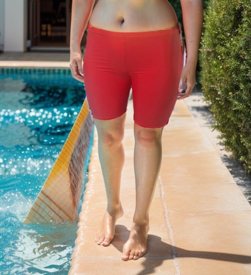 Short de bain rouge sportif