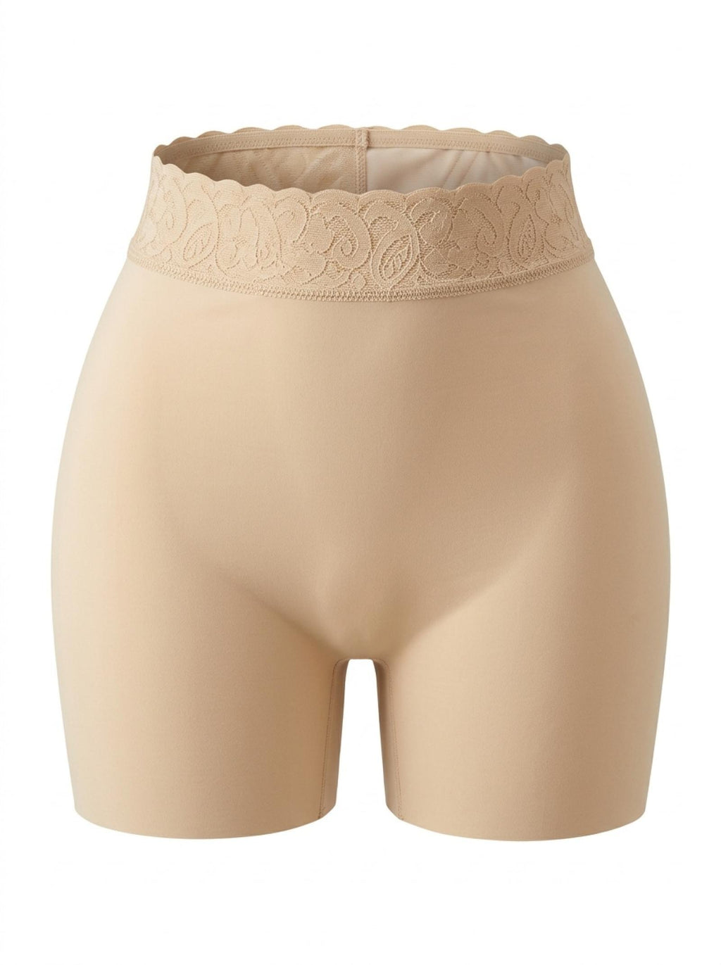 Short gainant beige à taille en dentelle - vue 2