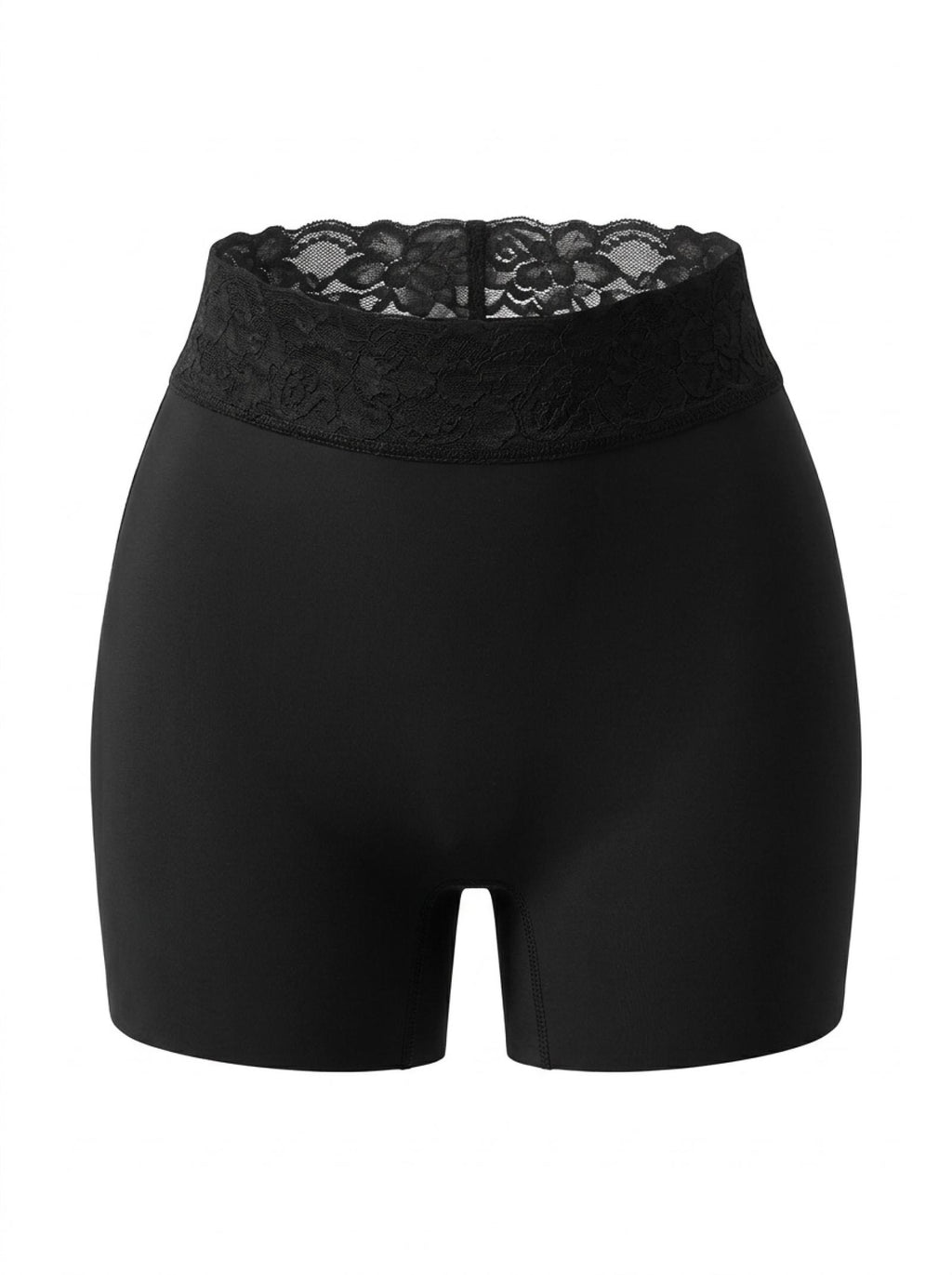 Short gainant noir à taille en dentelle - vue 4
