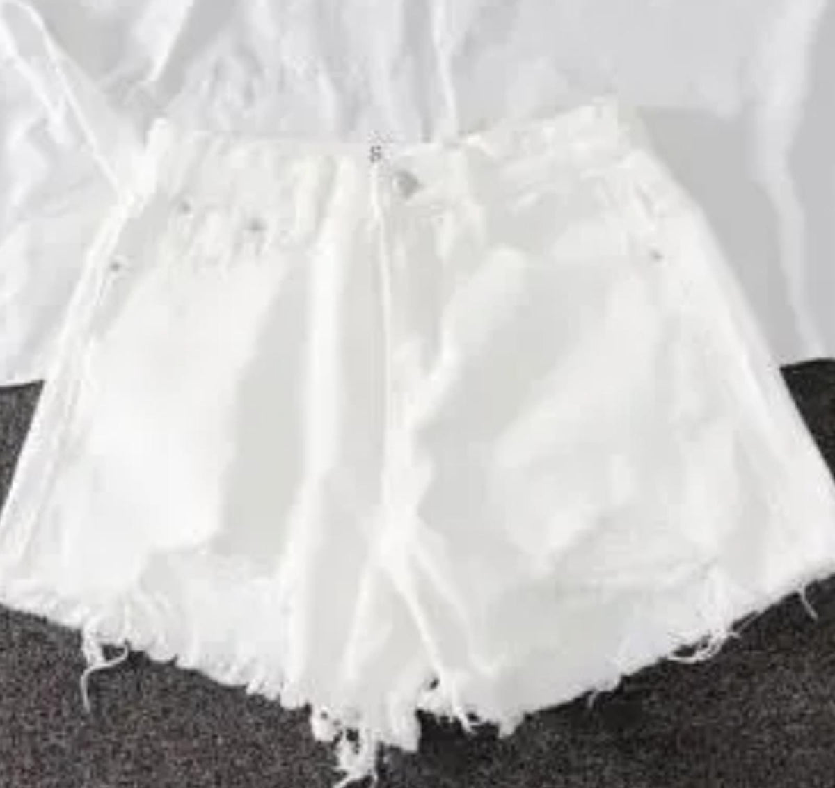 Short jean femme grandes tailles taille haute à ourlet effiloché - vue 5
