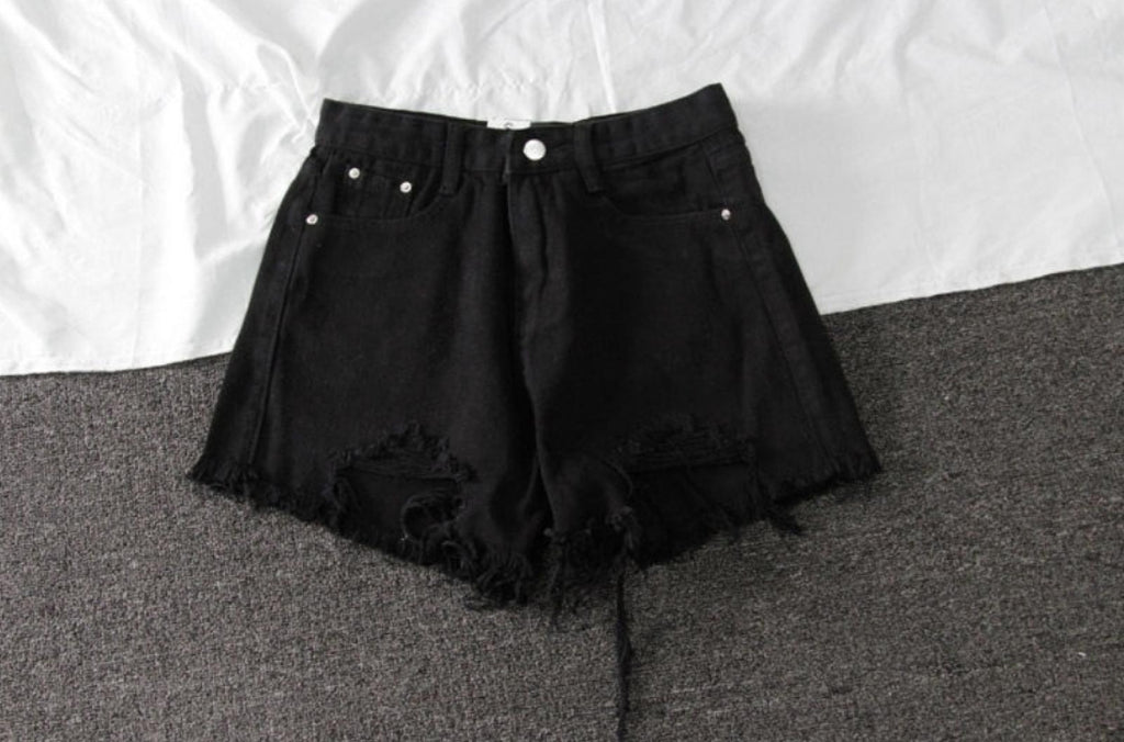 Short jean femme grandes tailles taille haute à ourlet effiloché - vue 5