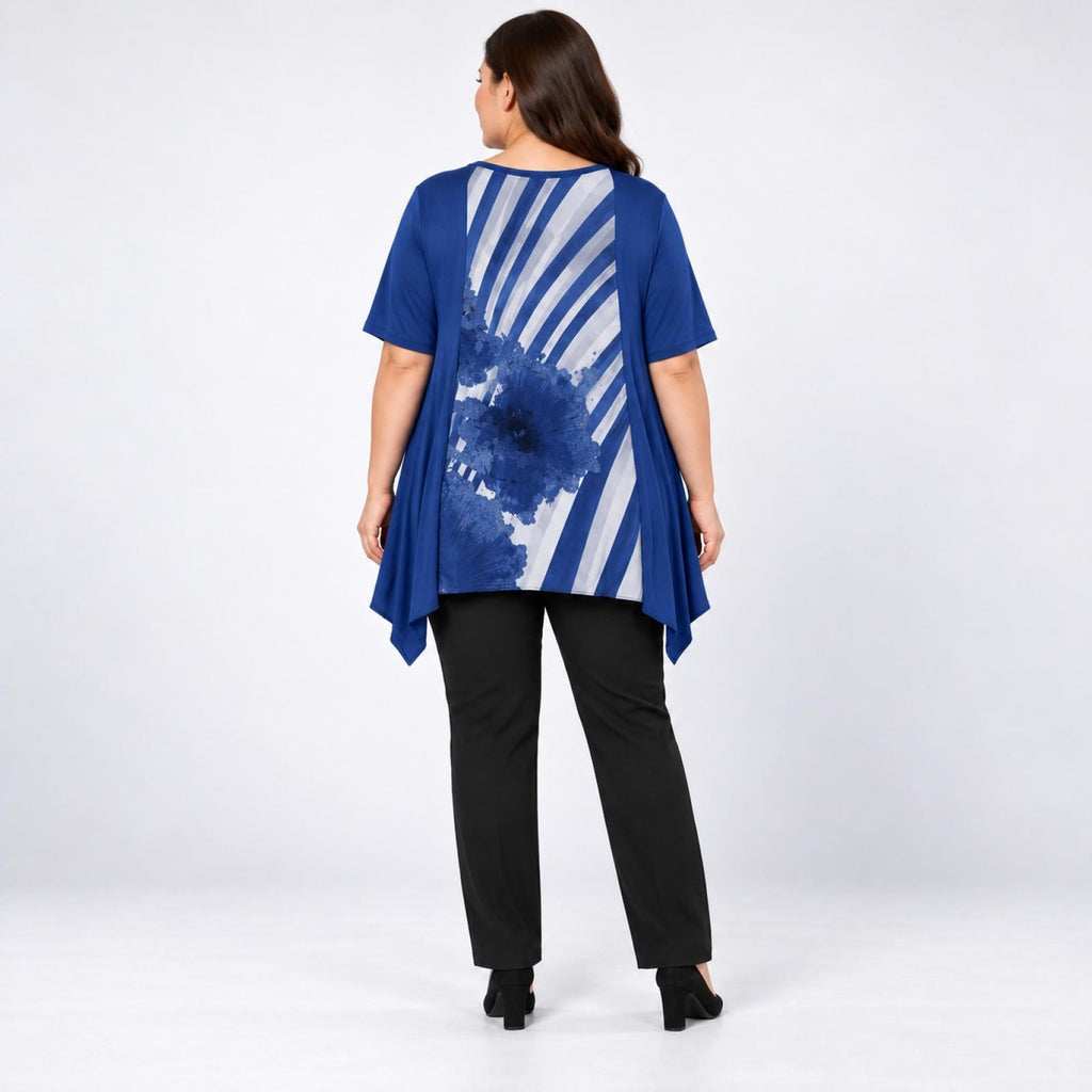 T-shirt femme graphique bleu foncé Modèle Béatrice - vue 3