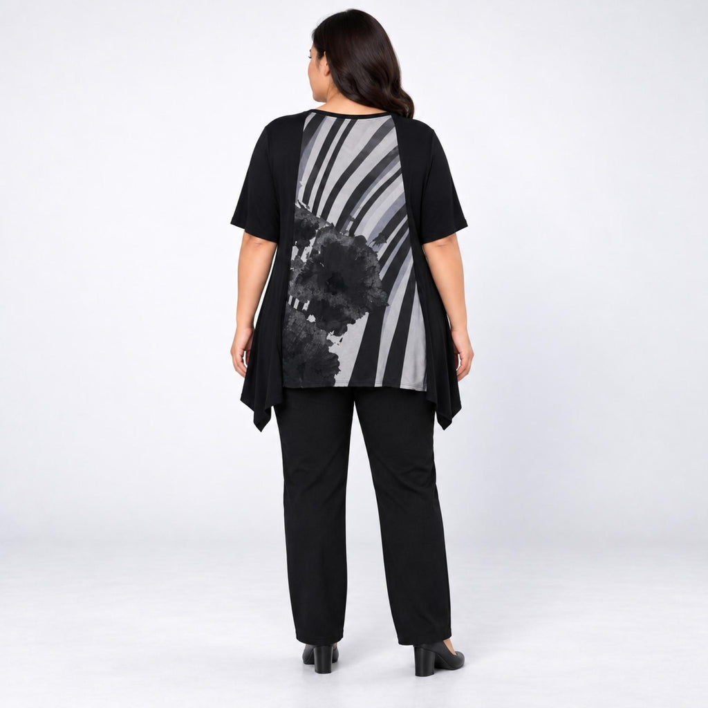 T-shirt femme graphique noir Modèle Béatrice - vue 3