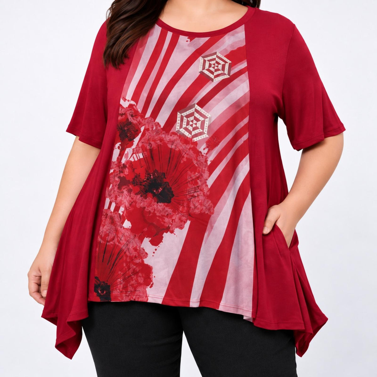T-shirt femme graphique rose Modèle Béatrice - vue 2