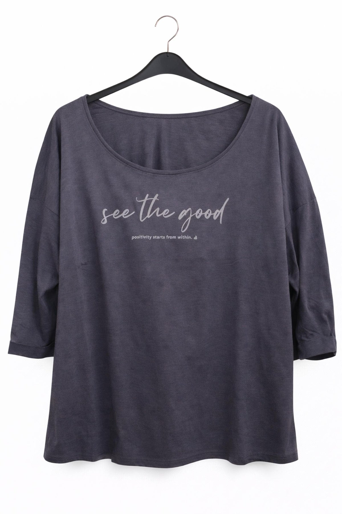 T-shirt grandes tailles indigo Modèle Shelly - Santa Mode - vue 2