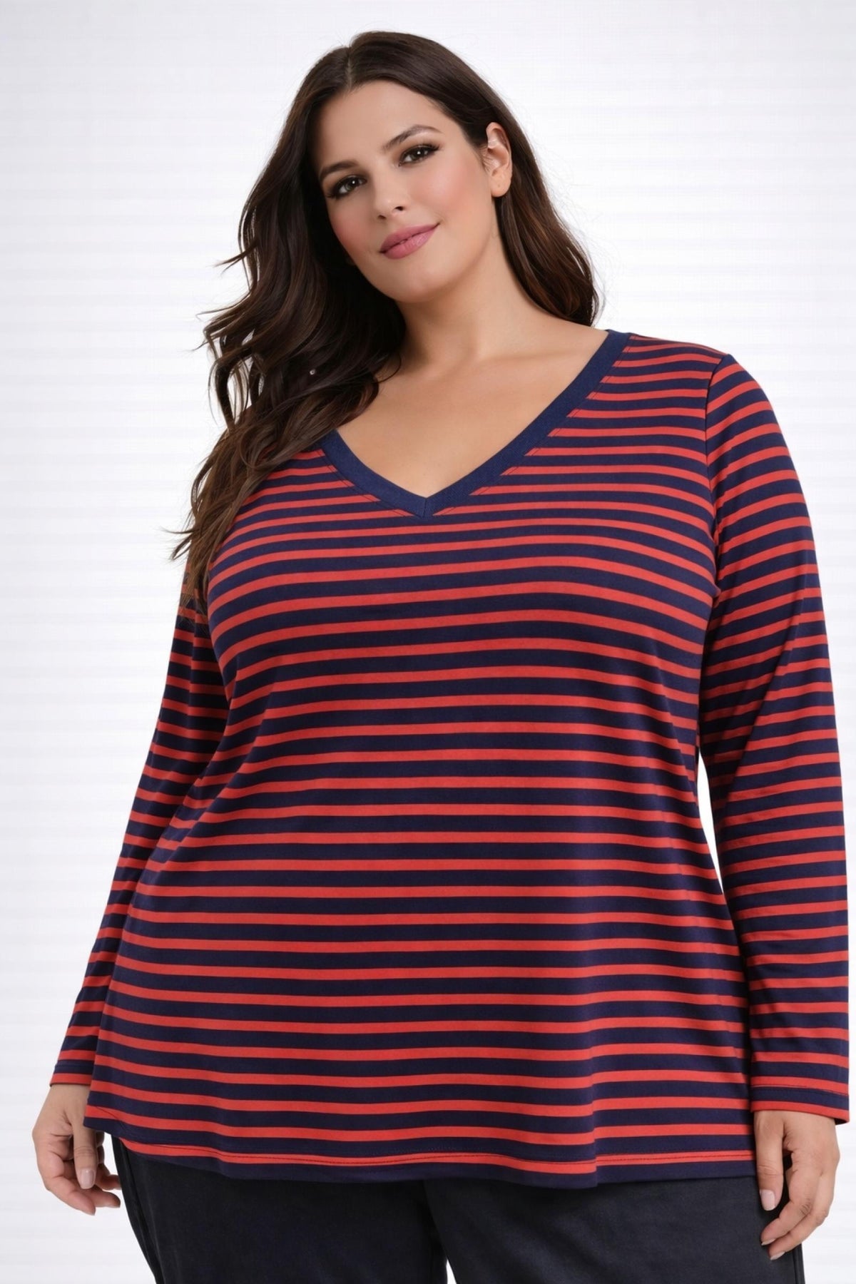 T-shirt grandes tailles rayé Modèle Vera - Santa Mode