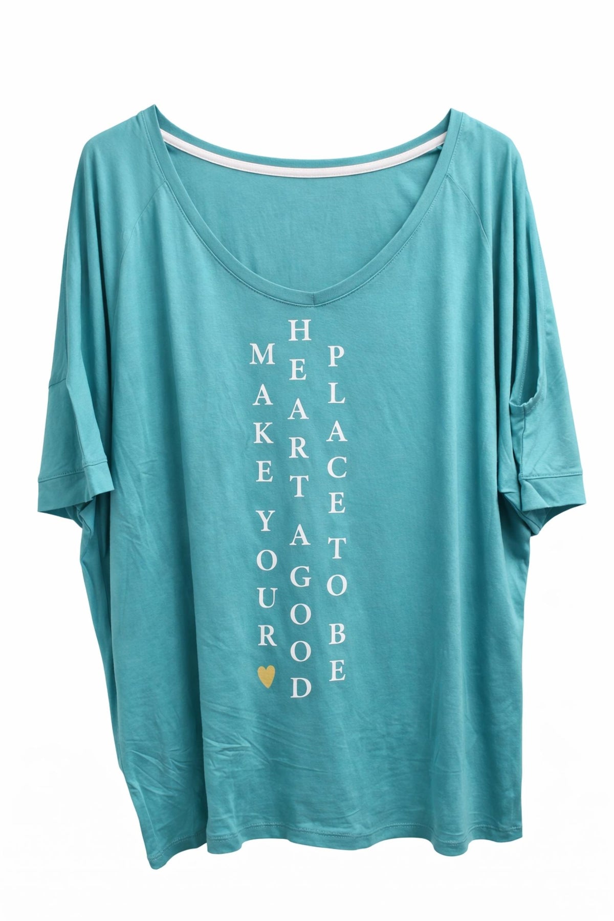 T-shirt grandes tailles turquoise Modèle Aqua - Santa Mode - vue 2
