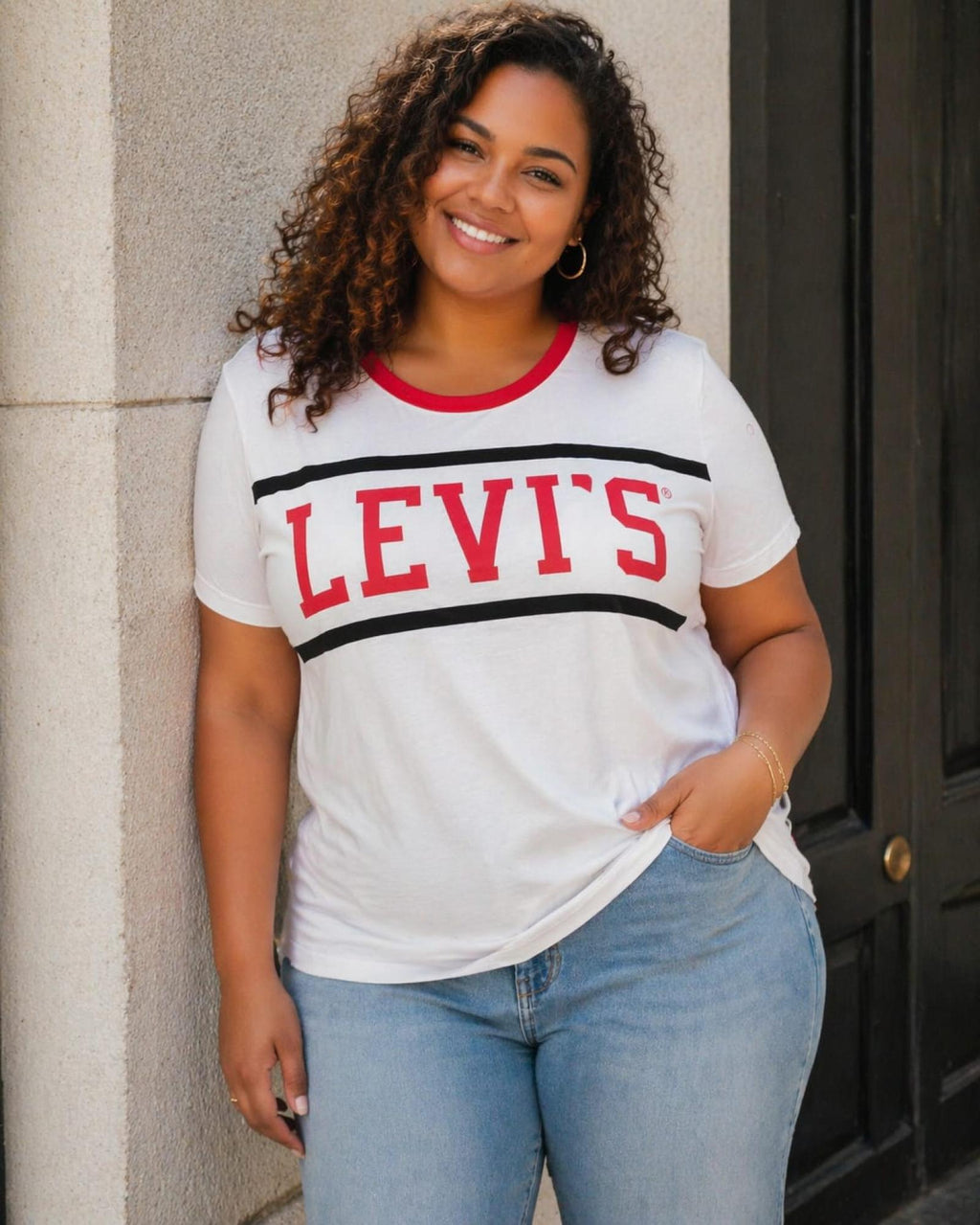 T-shirt Levi's blanc logo contrasté - Santa Mode