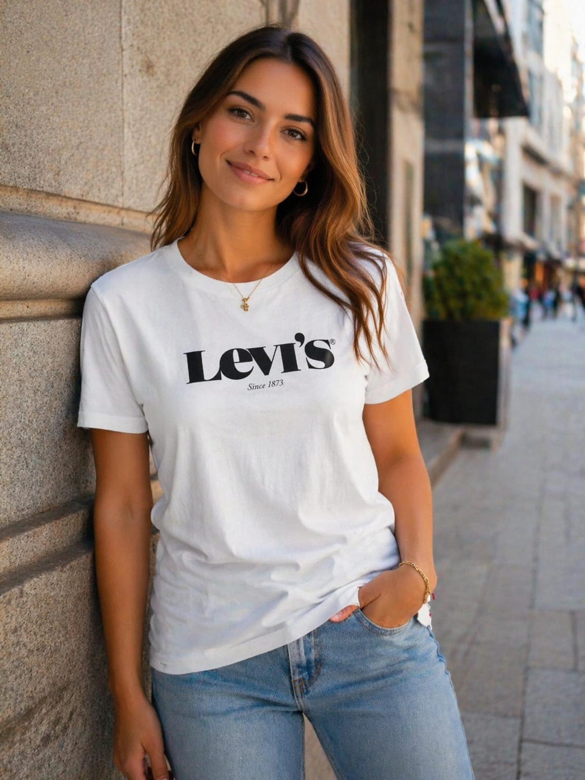 T-shirt Levi's blanc Since 1873 - Santa Mode