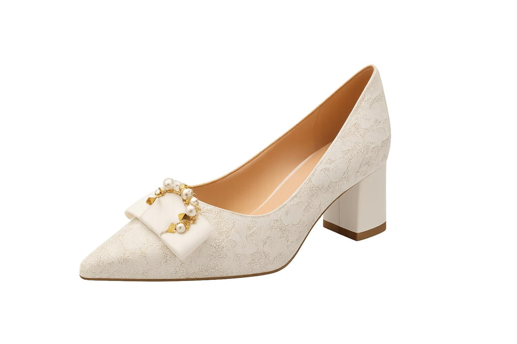 Talons femme grandes pointures bout pointu perles Modèle Ottawa - vue 3