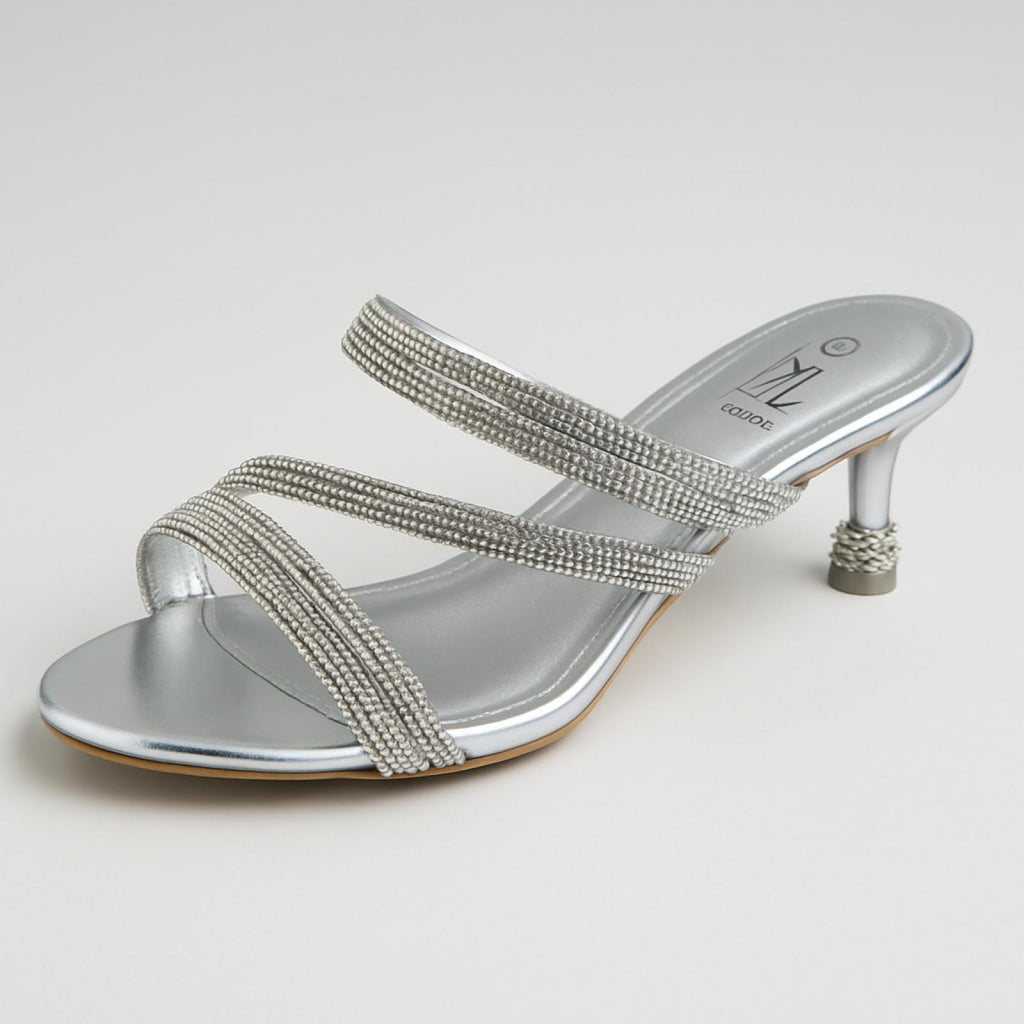 Talons femme grandes pointures Modèle Venise argenté