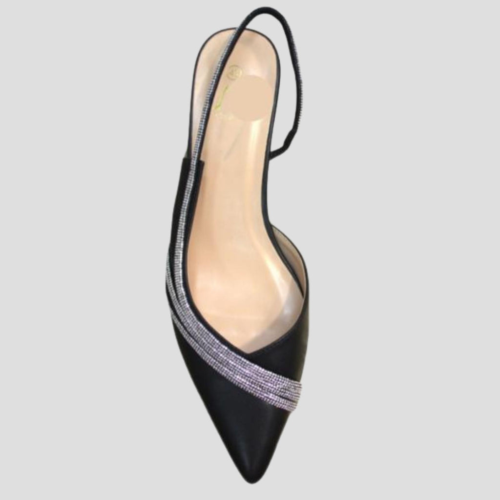 Talons femme grandes pointures slingback strass Modèle Monterrey
