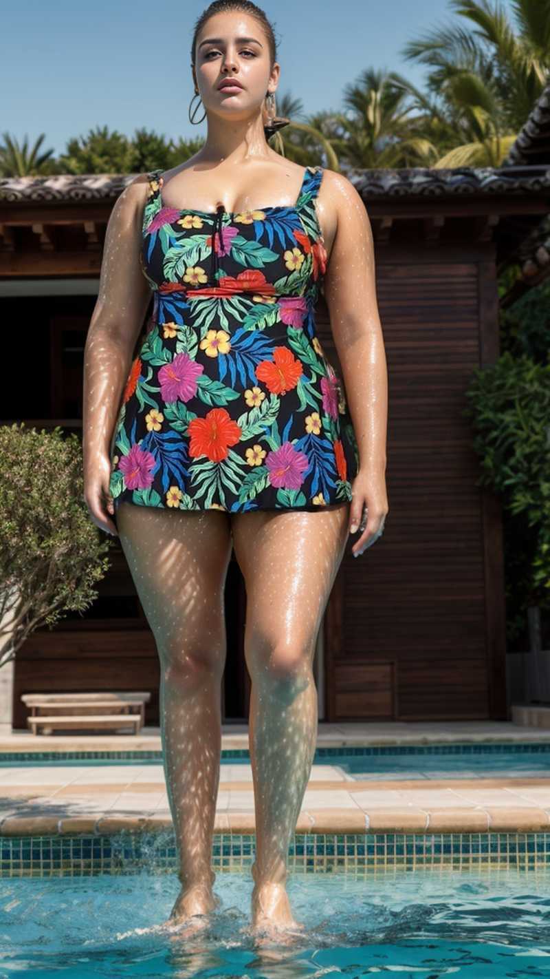 Tankini grandes tailles floral Modèle Tropicana - vue 2
