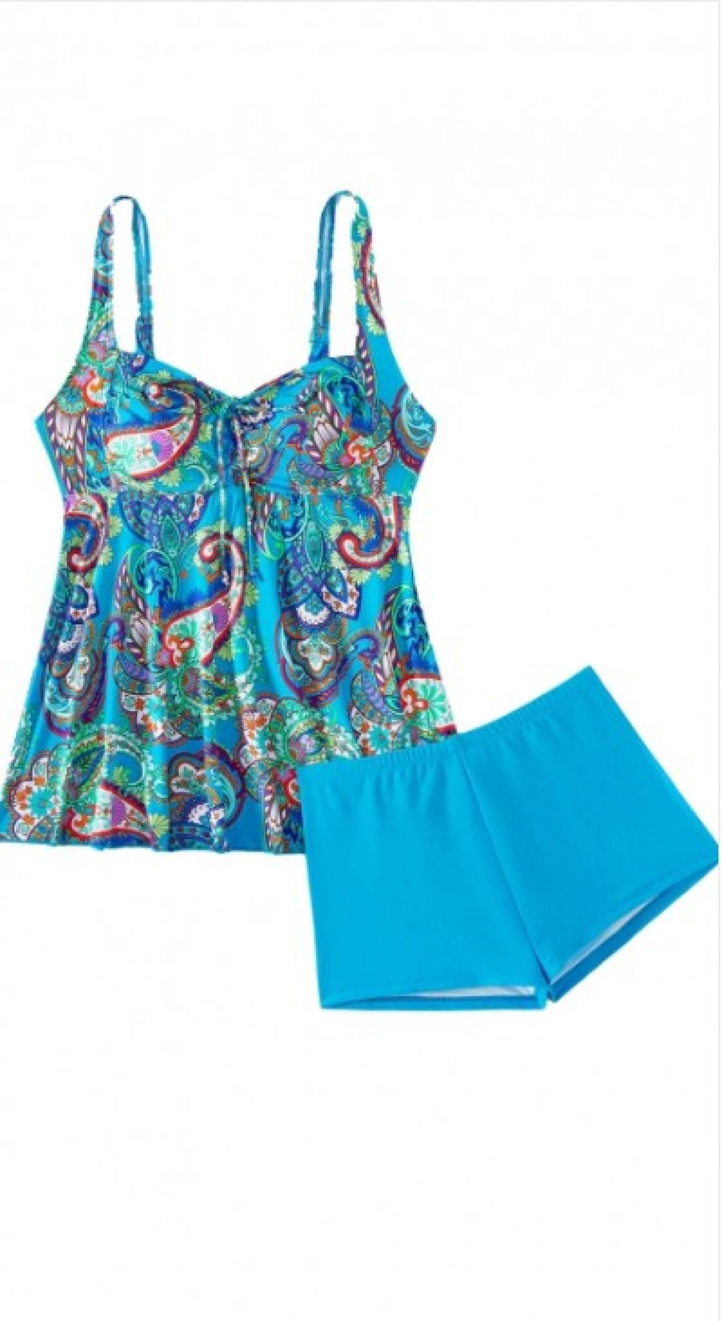 Tankini grandes tailles paisley bleu Modèle Flaviana - vue 4