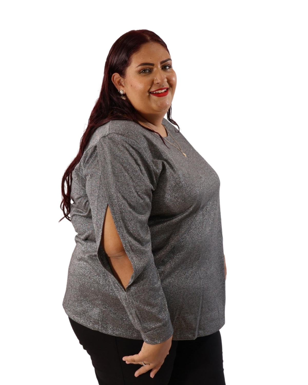 Top argenté scintillant Modèle Margo - Sheego - vue 2