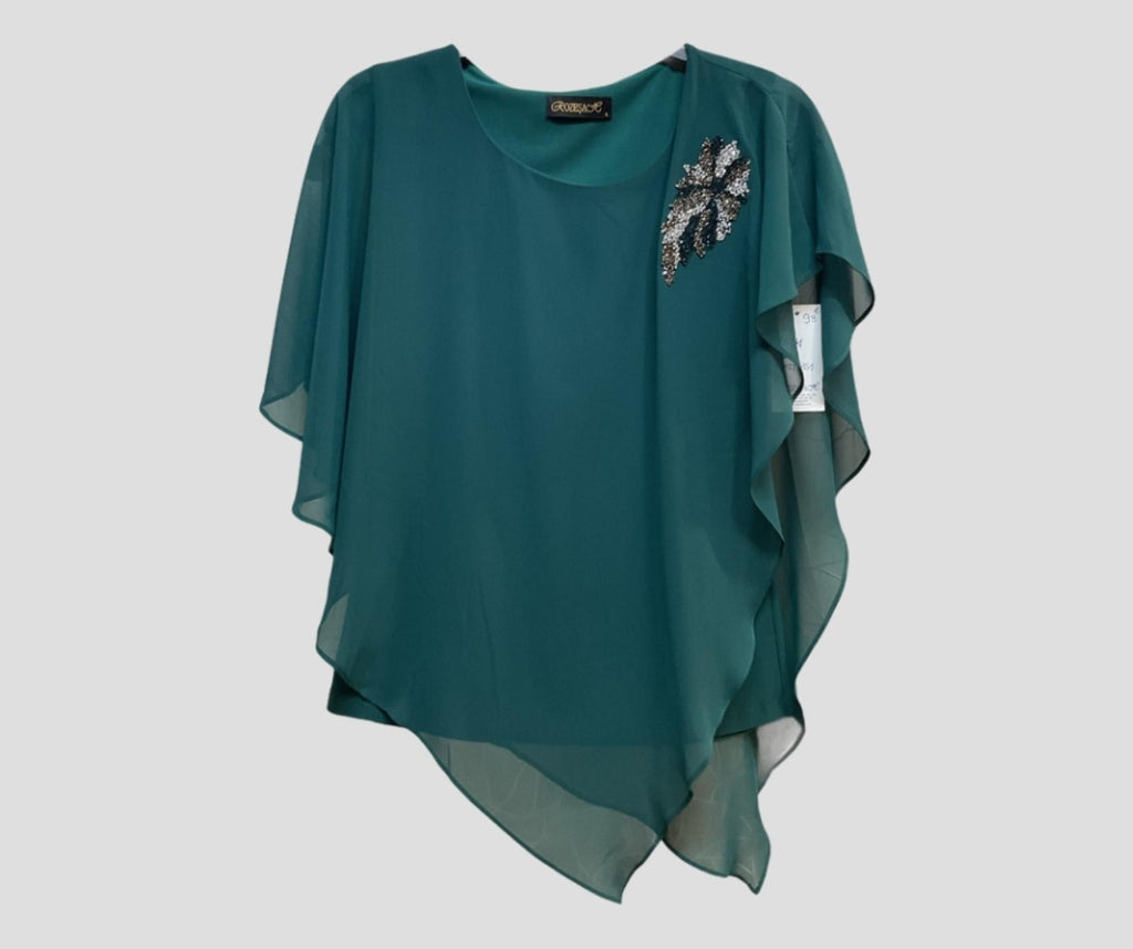 Top asymétrique en voile Modèle Clarisse - vue 2