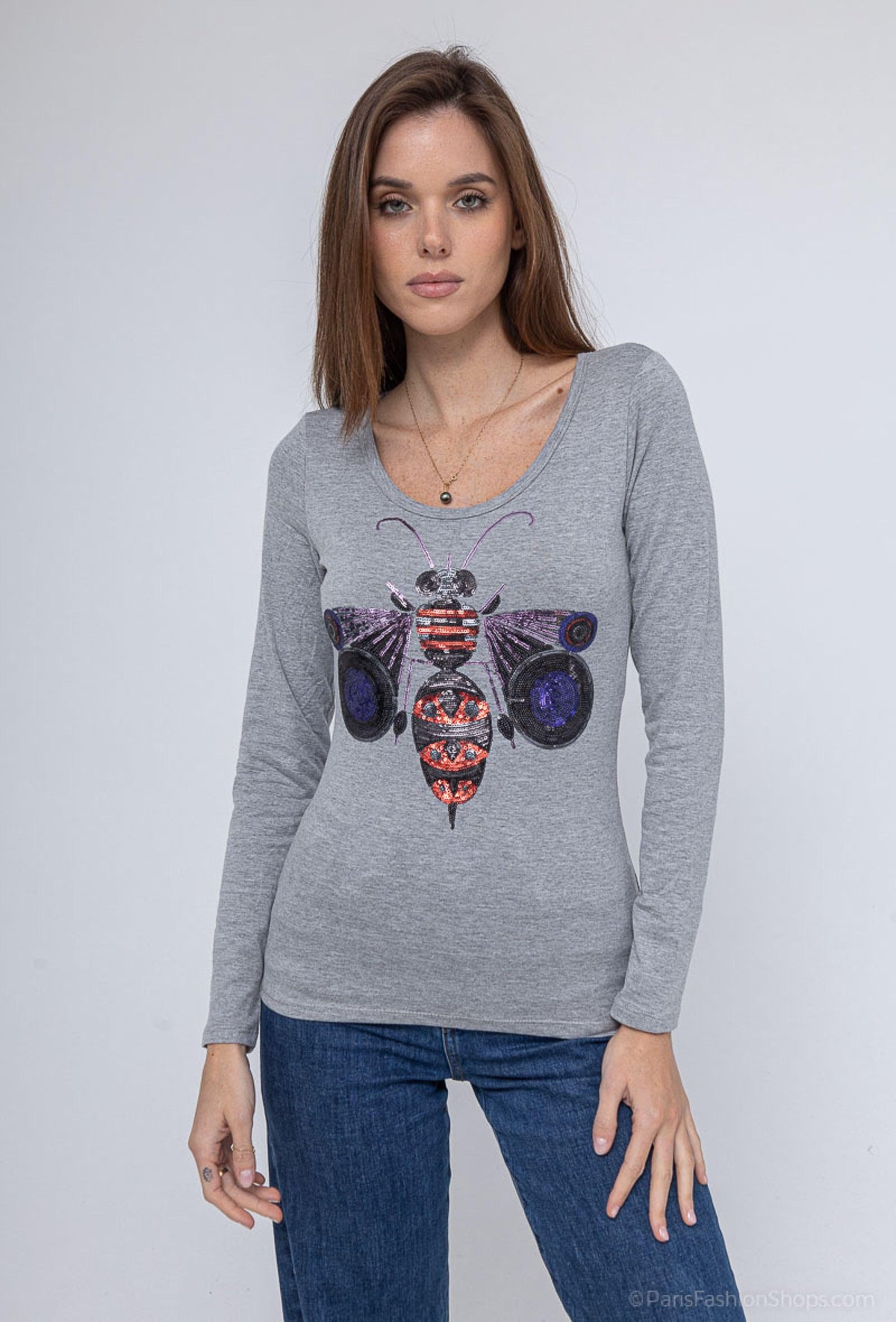 Top Baïa Taille Unique Gris