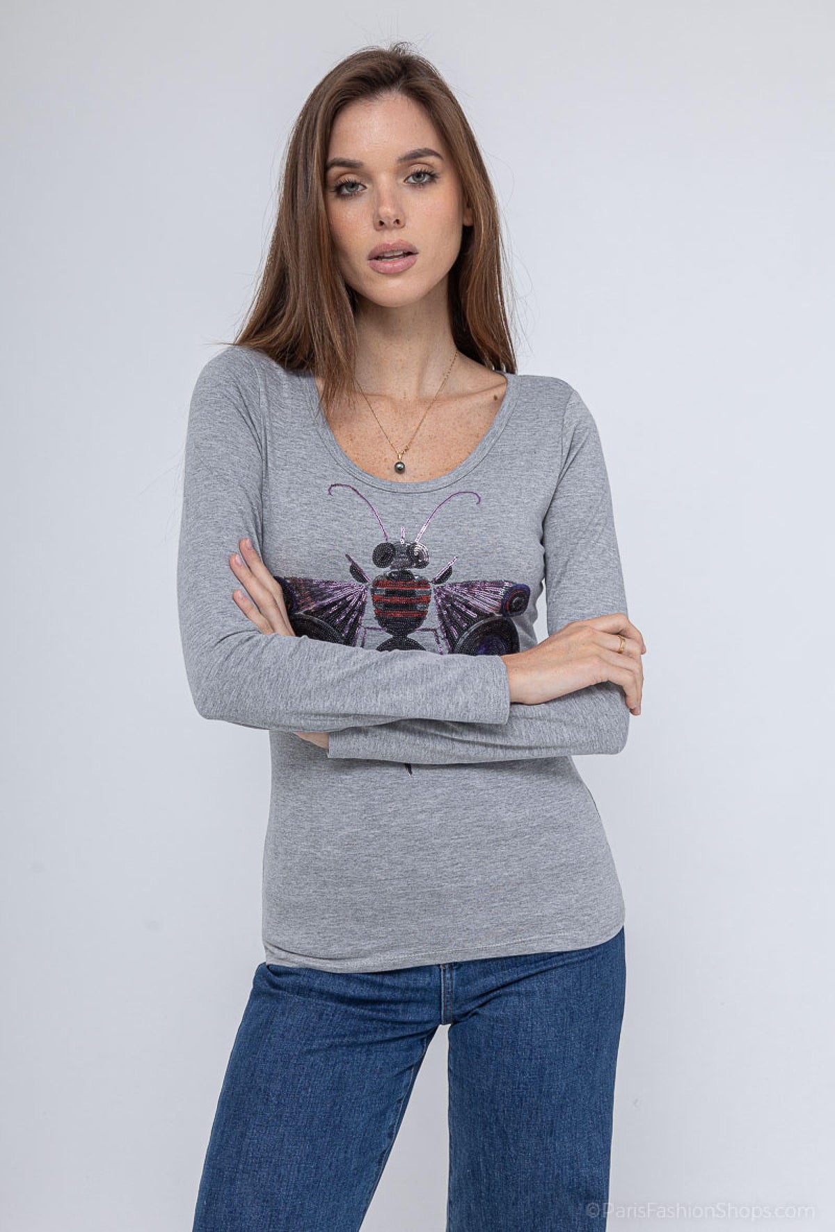 Top Baïa Taille Unique Gris - vue 2