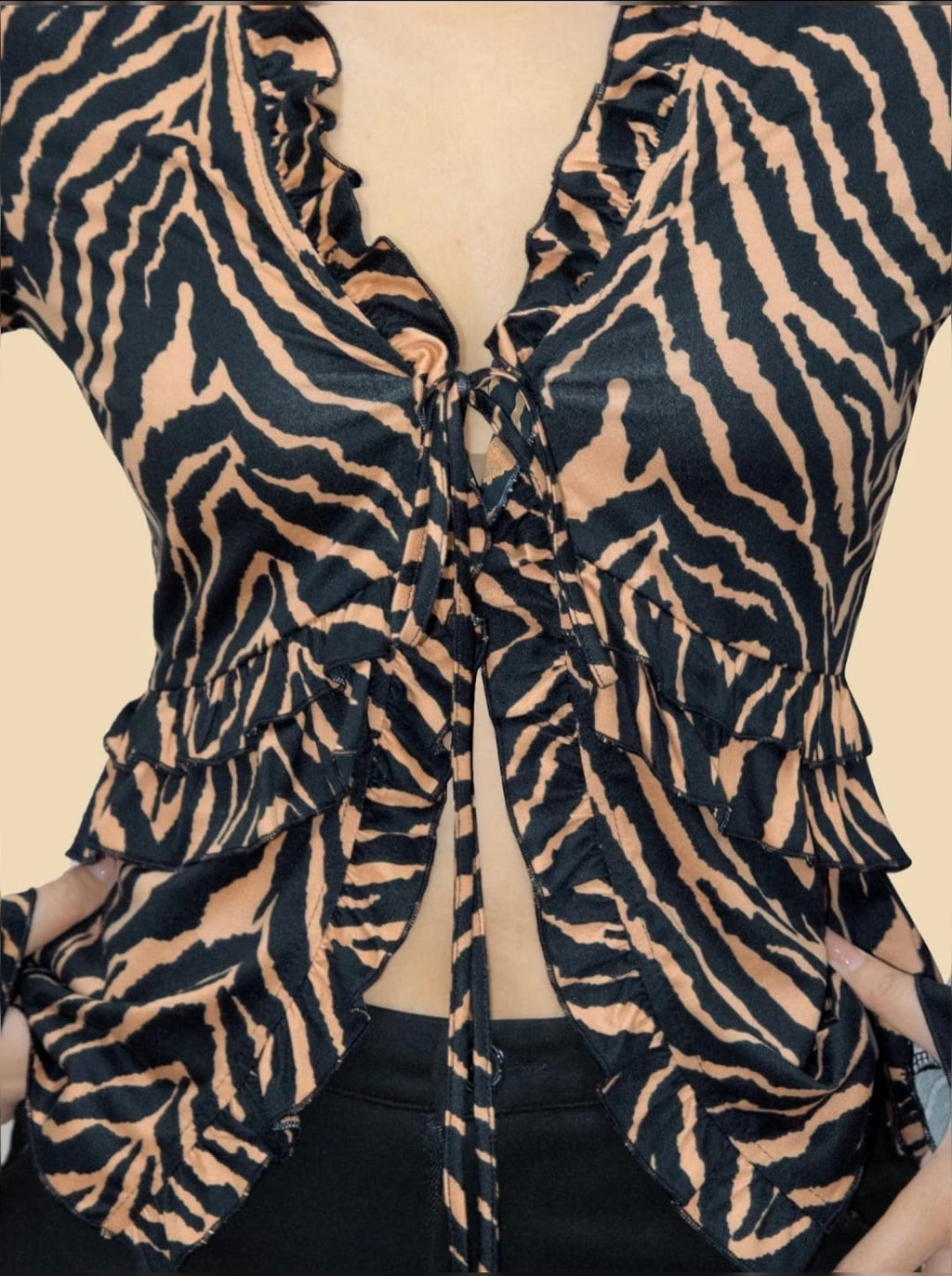 Top femme ajusté imprimé zèbre - Modèle Azna - vue 2