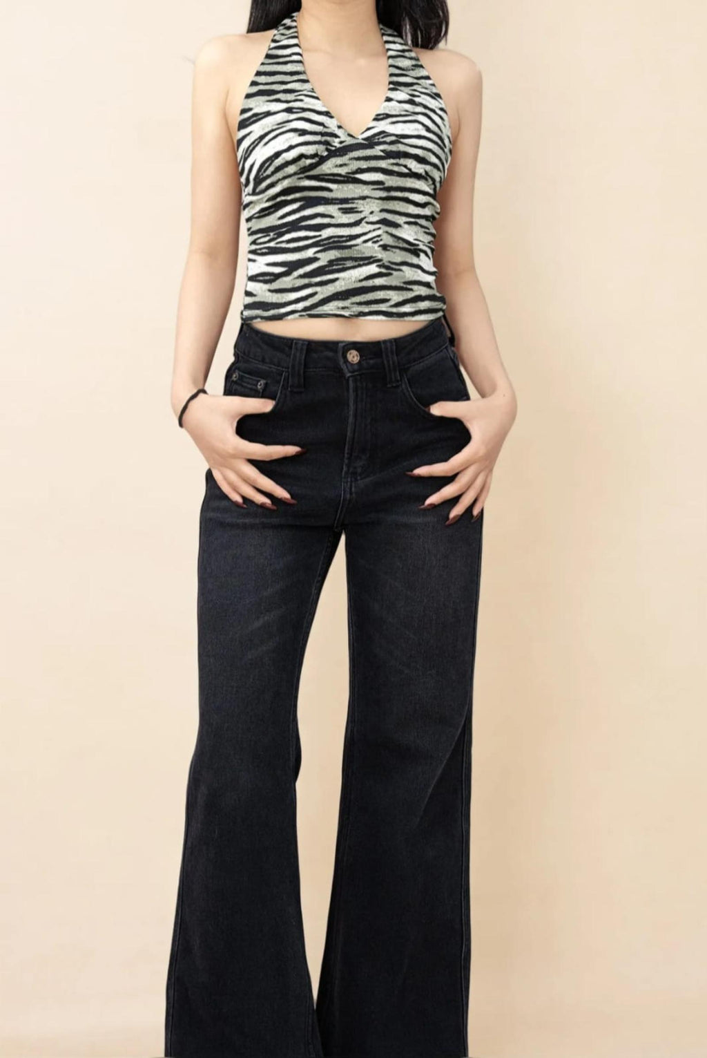 Top femme ajusté imprimé zèbre - Modèle Pina - vue 3
