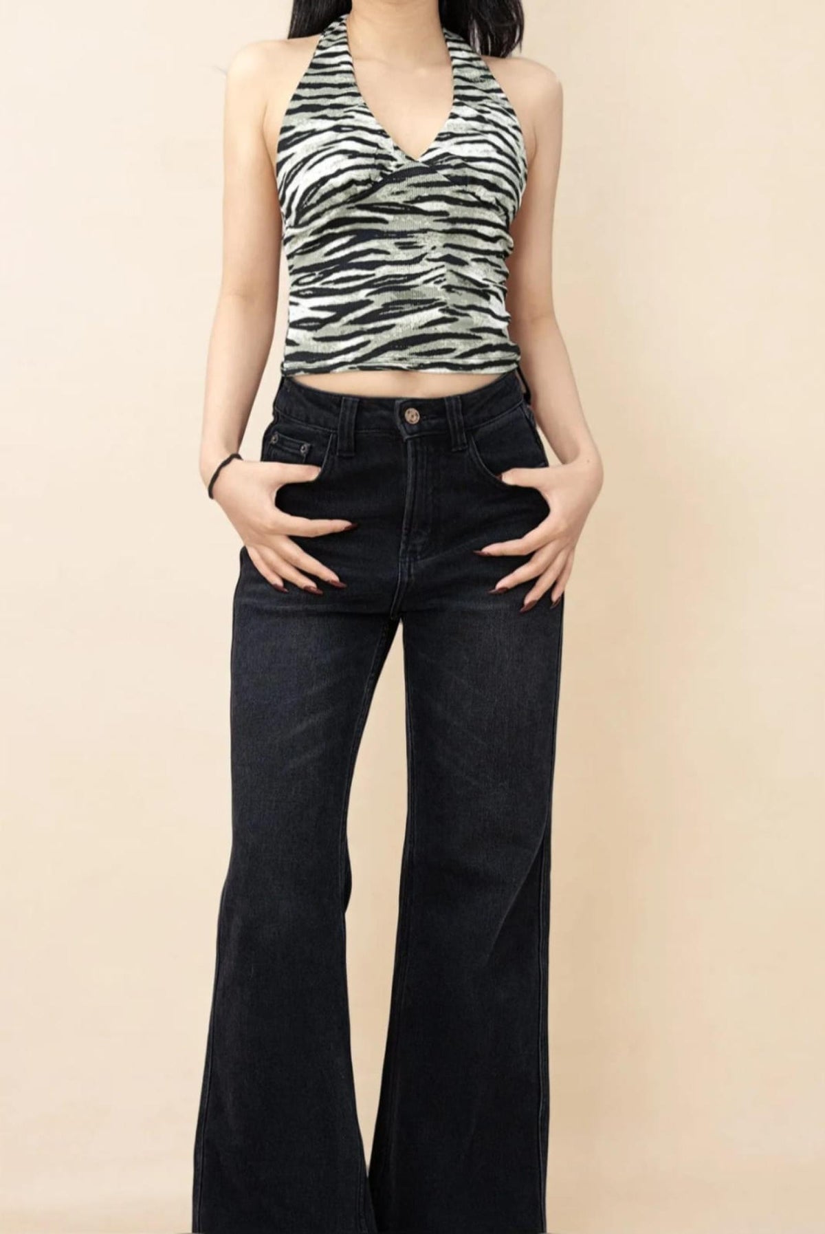 Top femme ajusté imprimé zèbre - Modèle Pina - vue 3