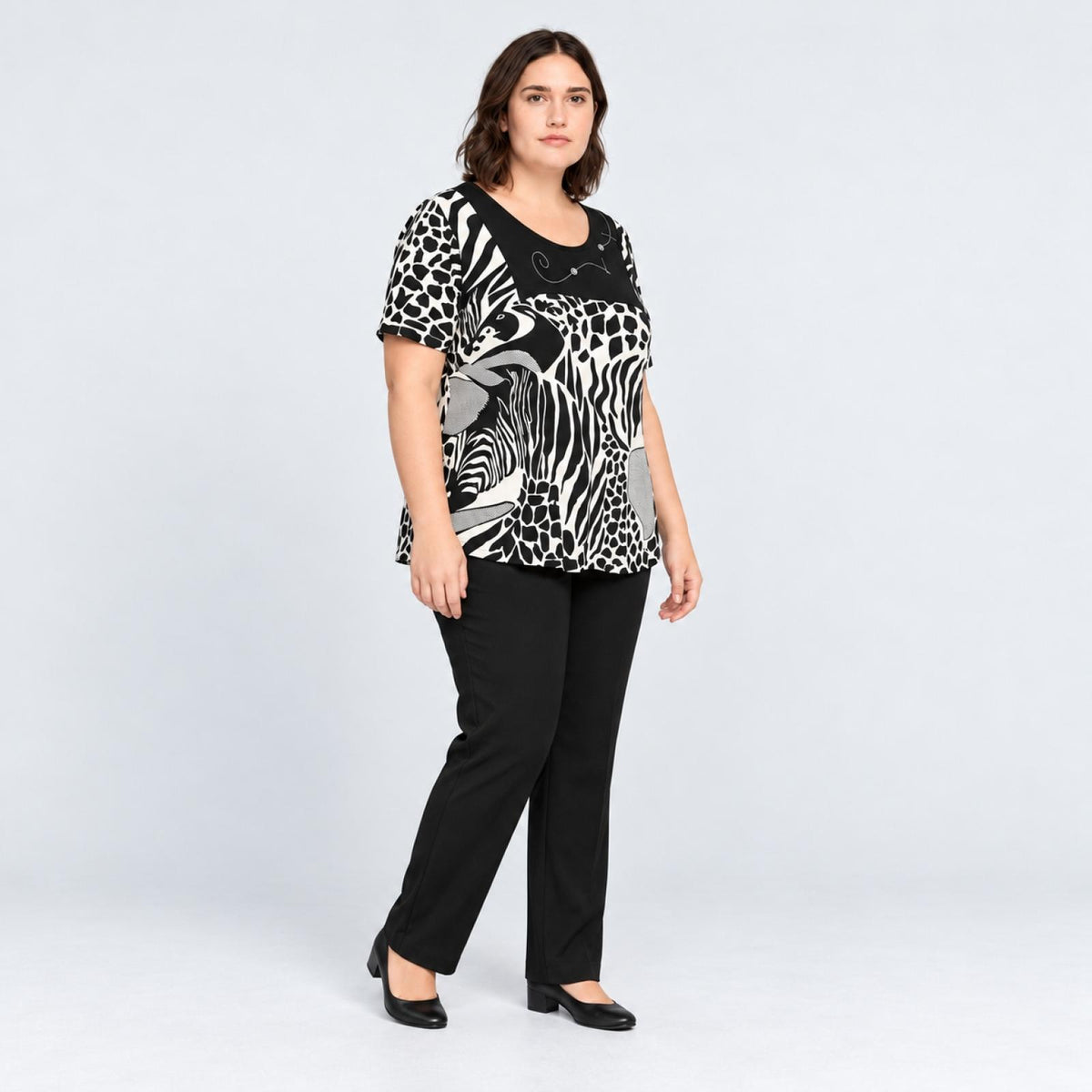 Top femme animalier noir Modèle Yasmin - vue 4