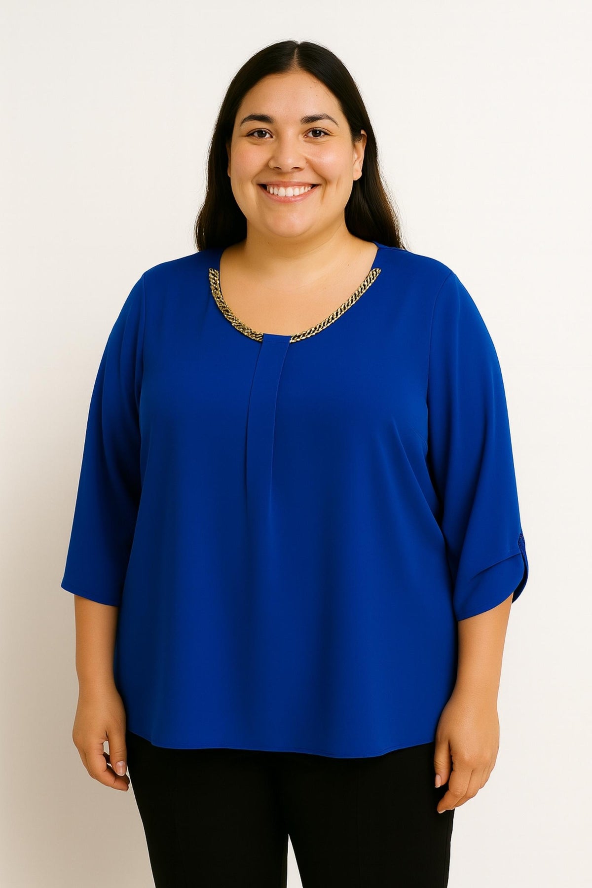 Top femme bleu foncé à chaîne Modèle Kaéna