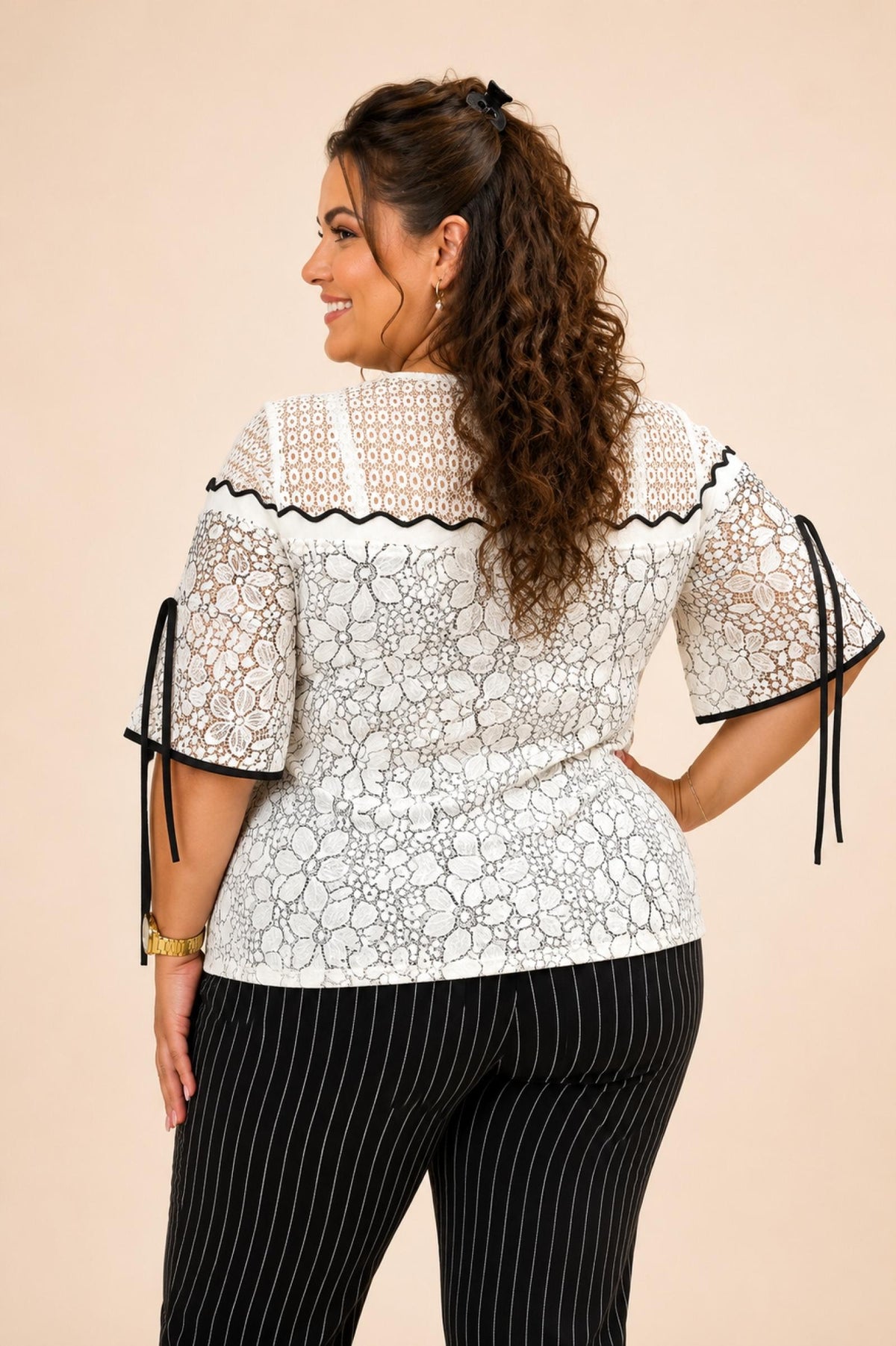 Top femme dentelle blanche Modèle Isolde - vue 2