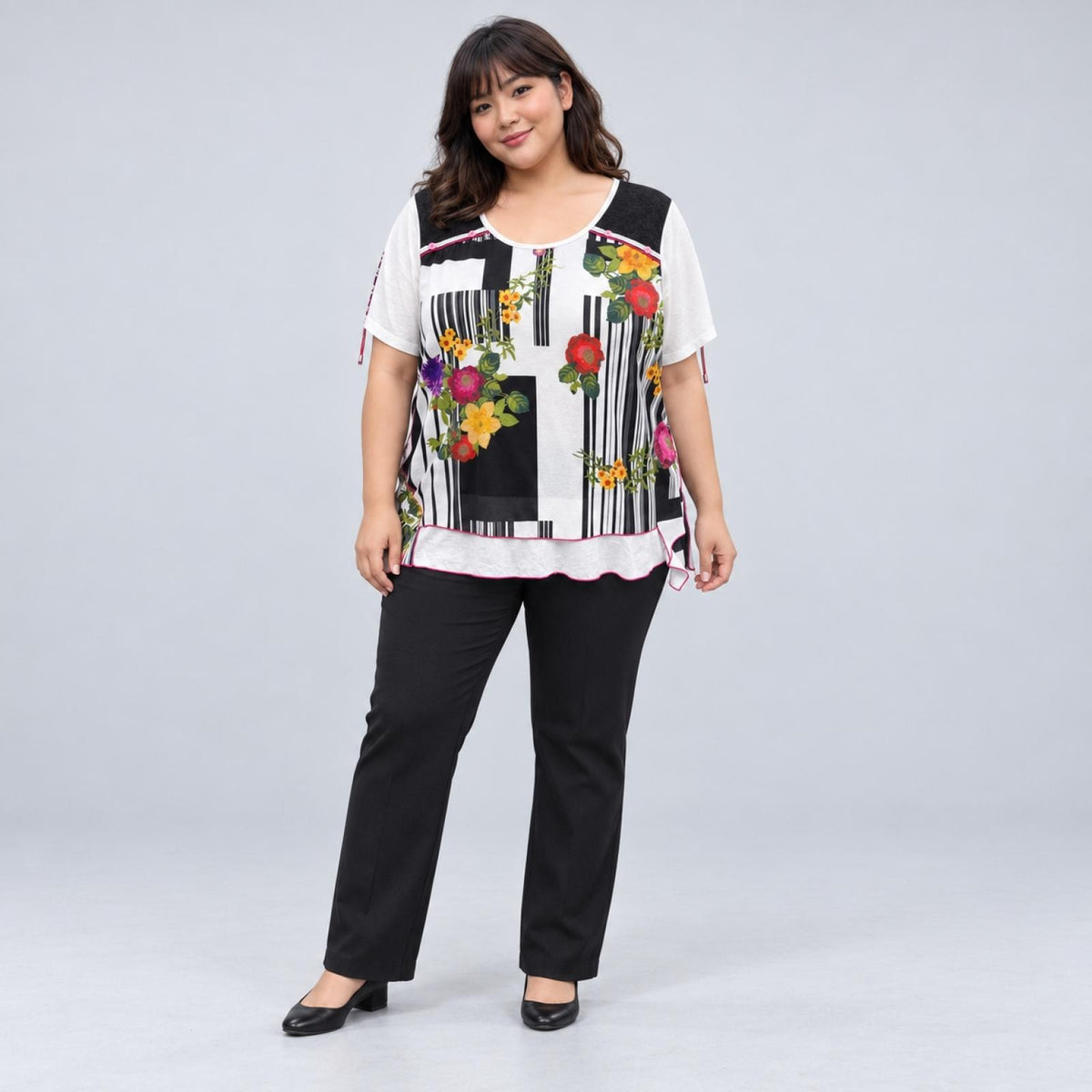 Top femme floral graphique Modèle Amandine