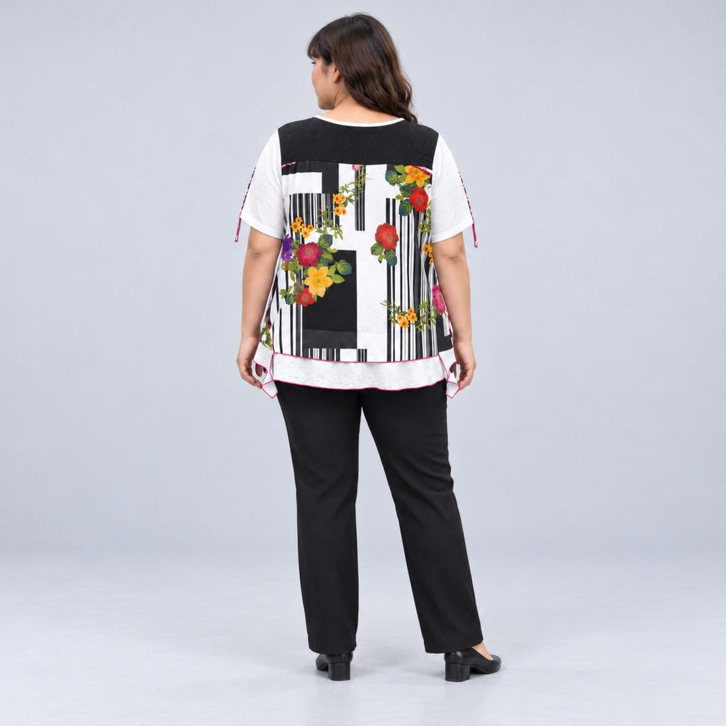 Top femme floral graphique Modèle Amandine - vue 3