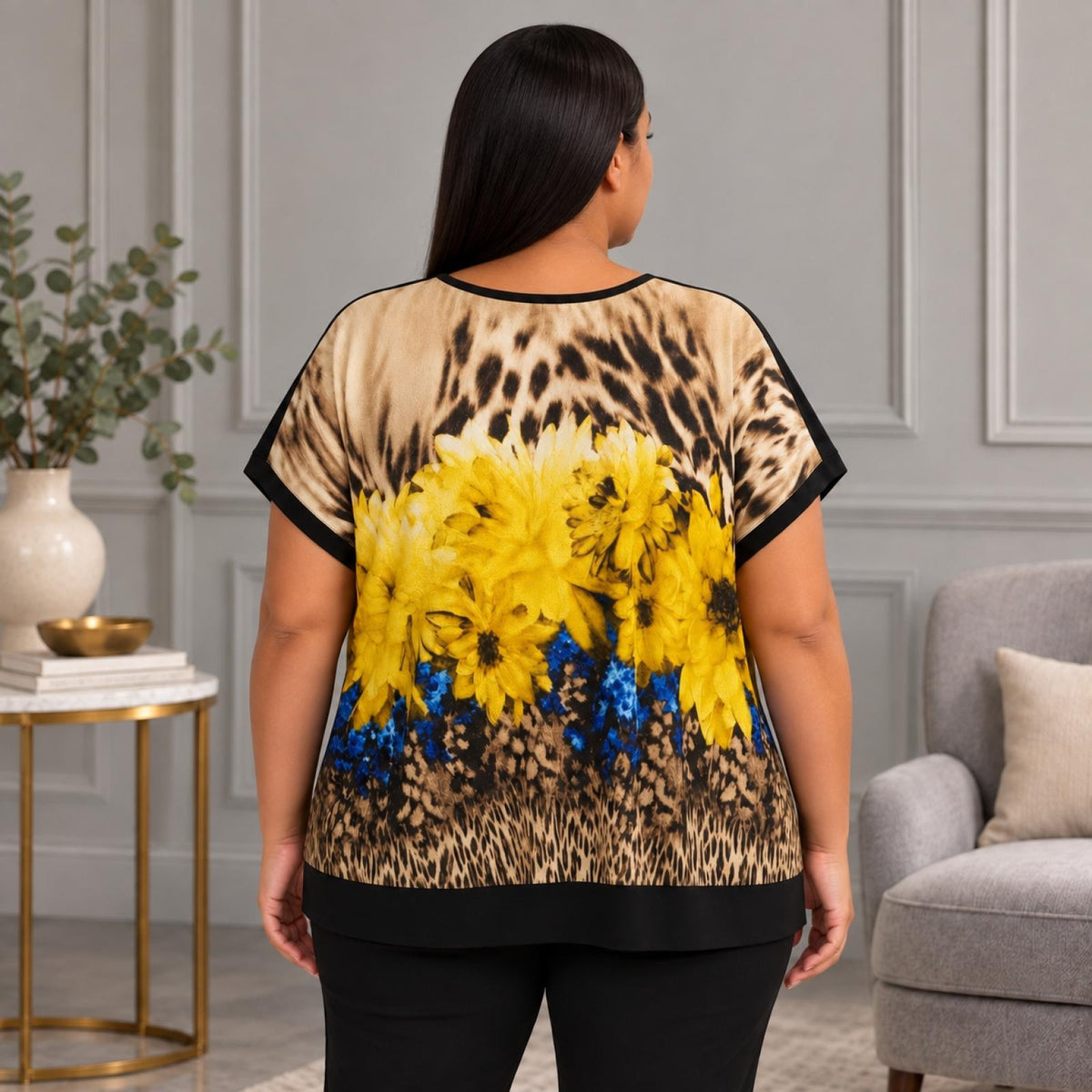 Top femme grande taille Florenza imprimé fleuri - vue 10