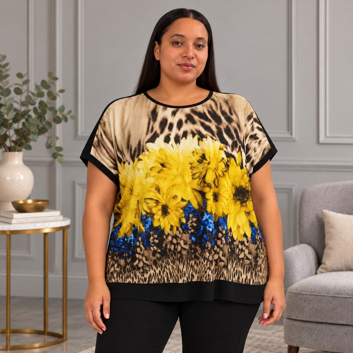 Top femme grande taille Florenza imprimé fleuri - vue 12