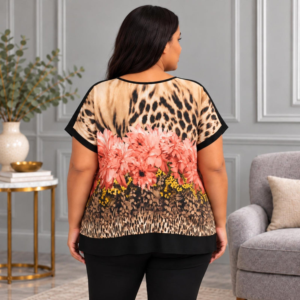 Top femme grande taille Florenza imprimé fleuri - vue 2