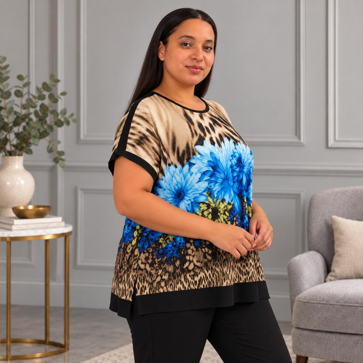 Top femme grande taille Florenza imprimé fleuri - vue 7