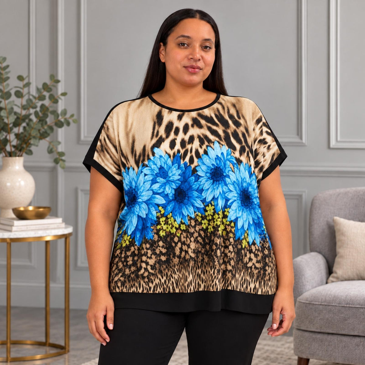 Top femme grande taille Florenza imprimé fleuri - vue 8