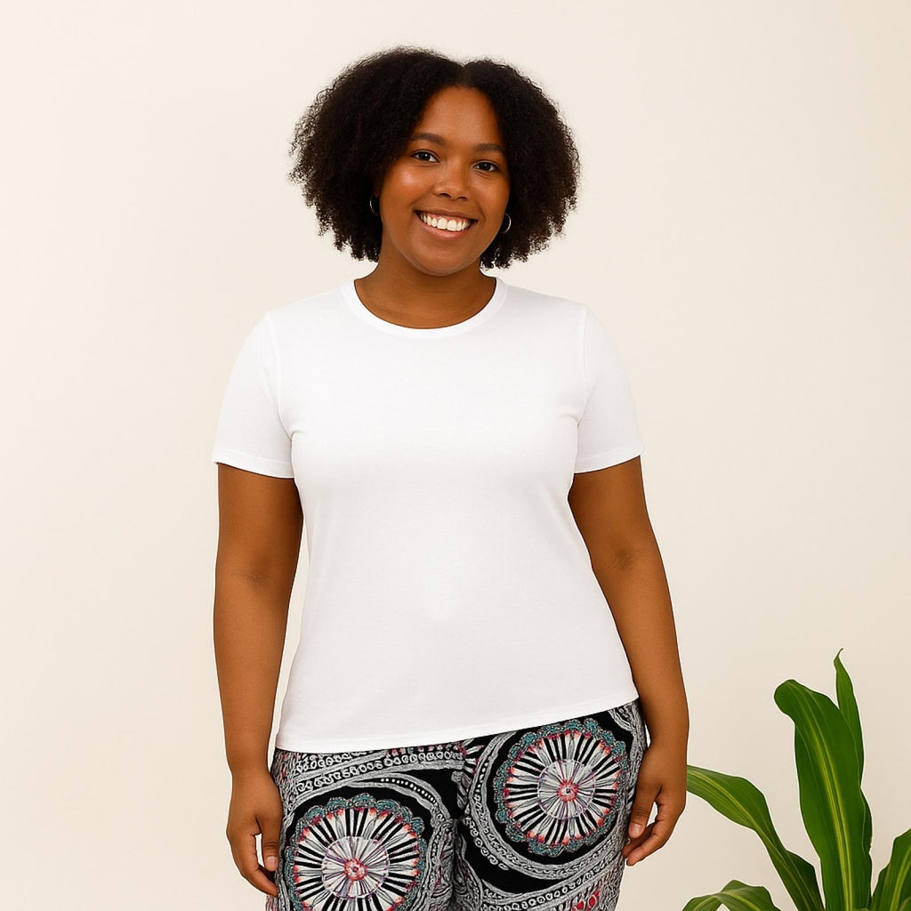 Top femme grandes tailles blanc Modèle Basic