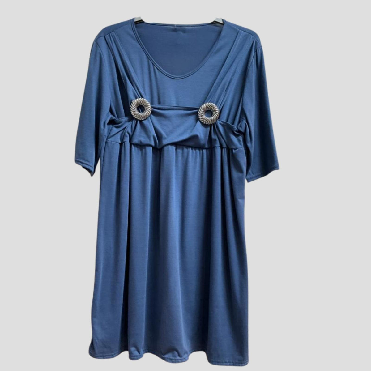 Top femme grandes tailles bleu-gris strass Modèle Soraya - vue 2