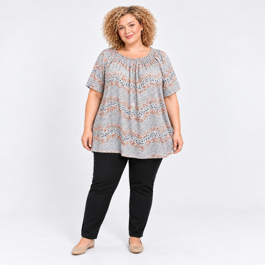 Top femme grandes tailles fleuri Modèle Eliana - vue 4