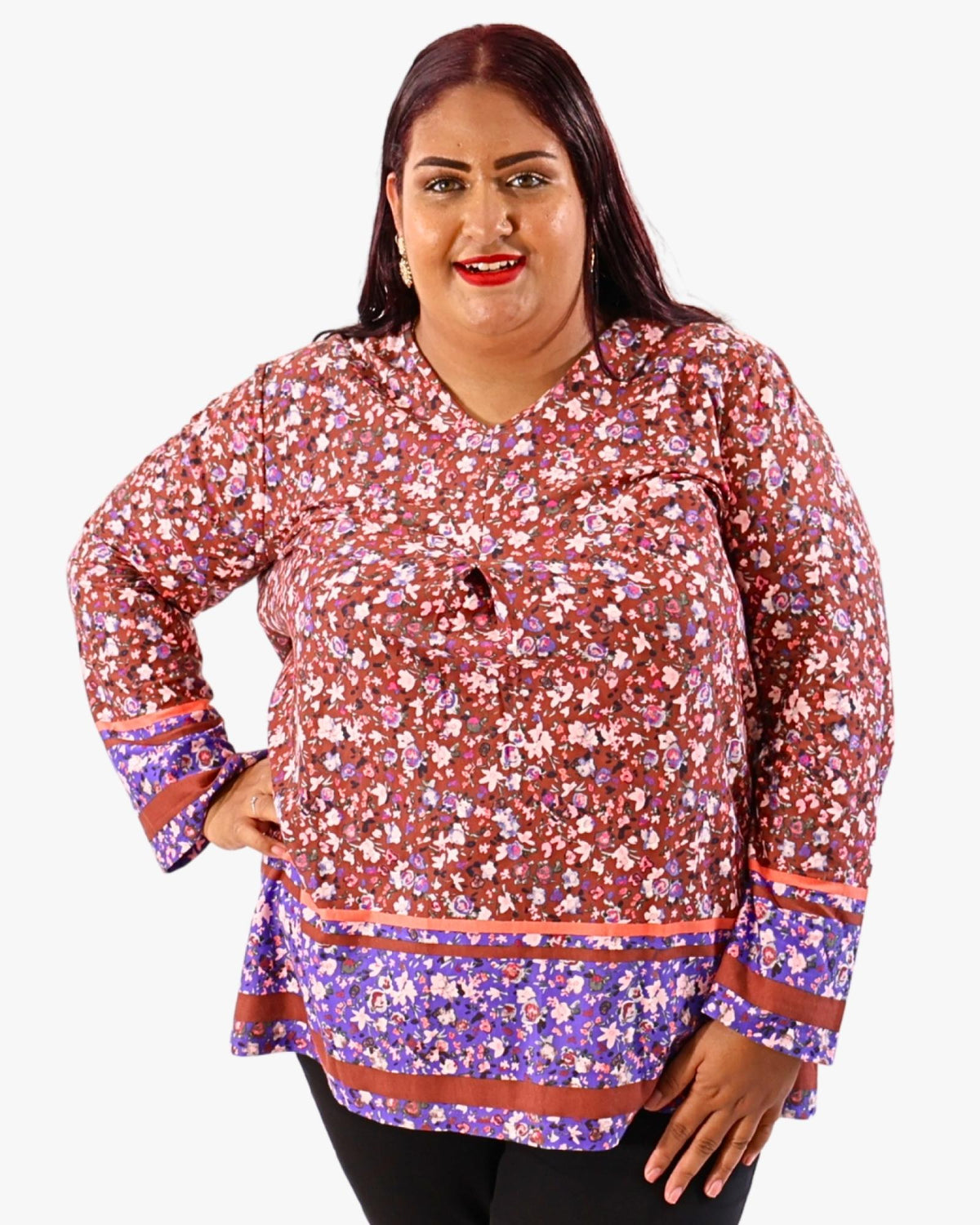 Top femme grandes tailles fleuri Modèle Fluence - Sheego