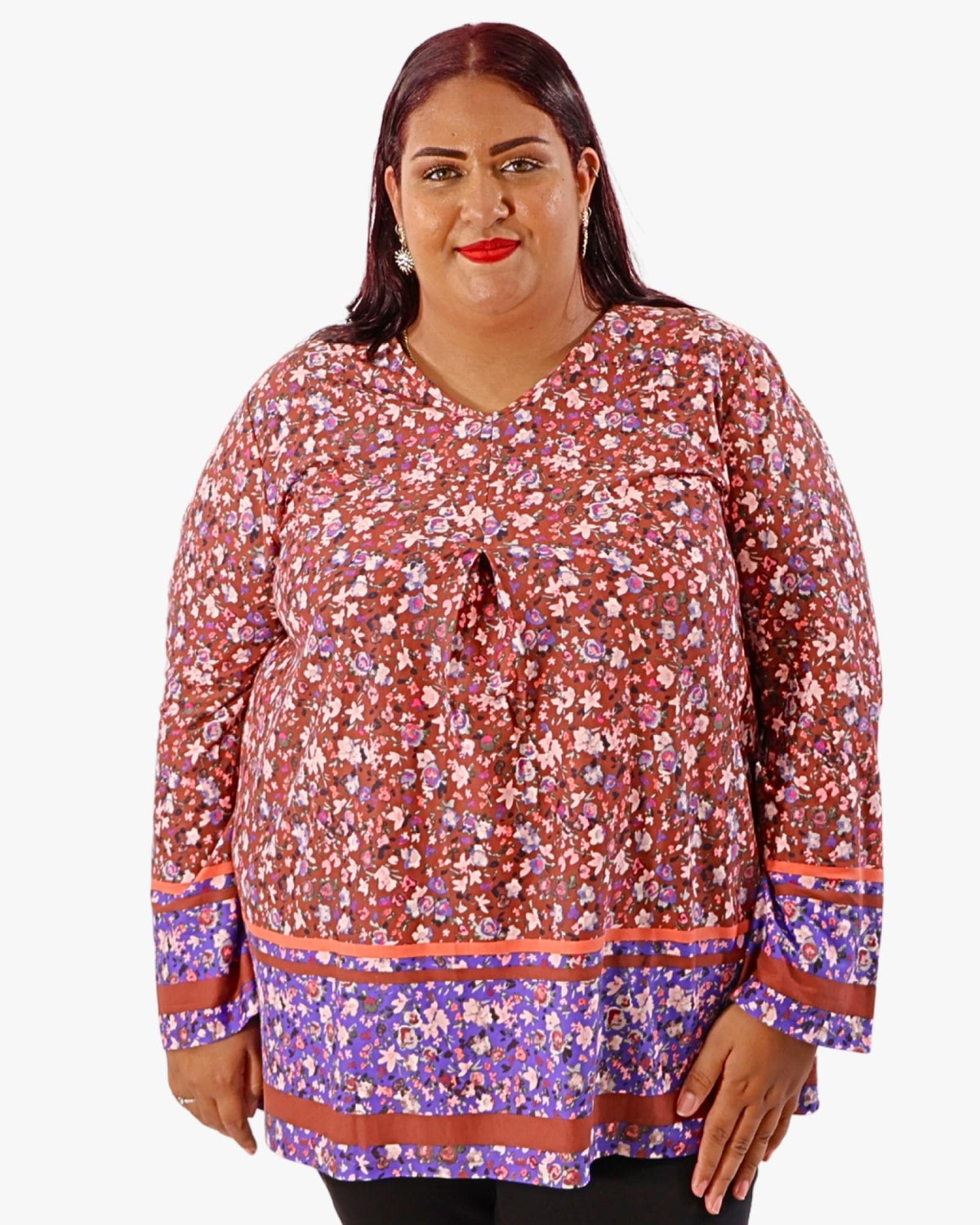 Top femme grandes tailles fleuri Modèle Fluence - Sheego - vue 3