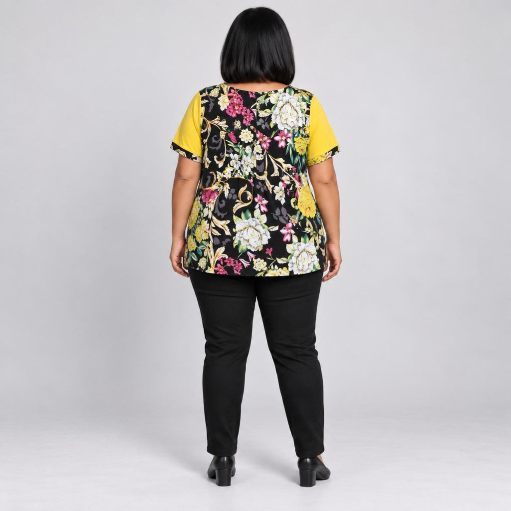 Top femme grandes tailles fleuri Modèle Margarette - vue 4