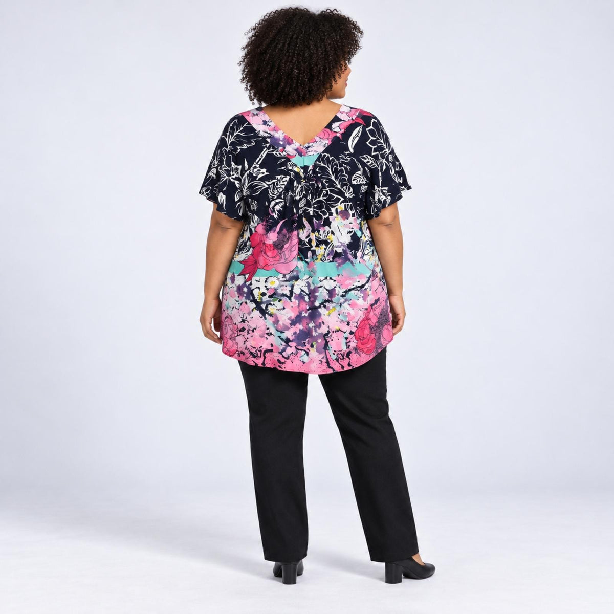 Top femme grandes tailles imprimé fleuri Modèle Rina - vue 3