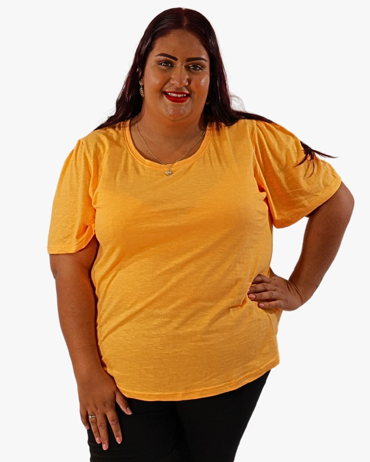 Top femme grandes tailles jaune Modèle Isandro - Sheego